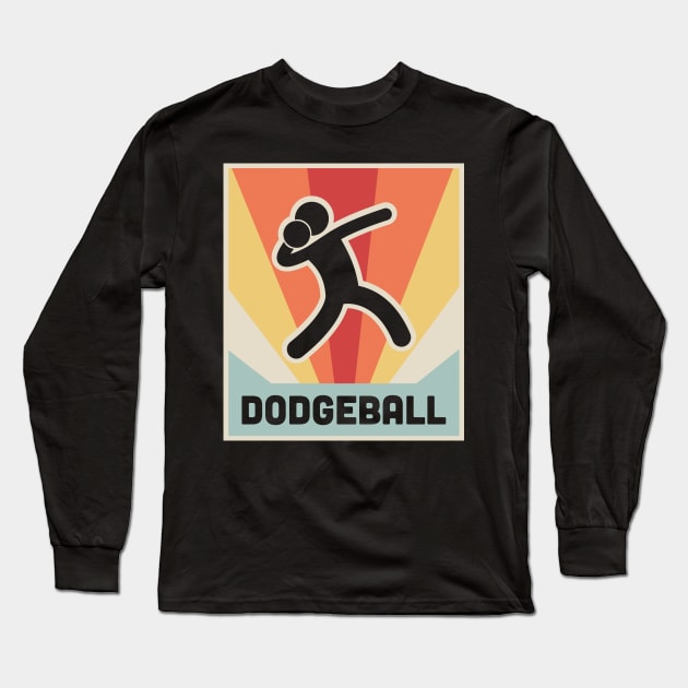 Vintage 70s DODGEBALL Poster Long Sleeve T-Shirt by MeatMan